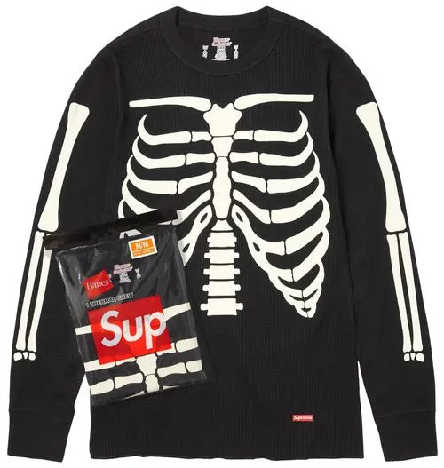 Supreme x Hanes Bones Thermal Crew Black Long Sleeve - Urban Utility