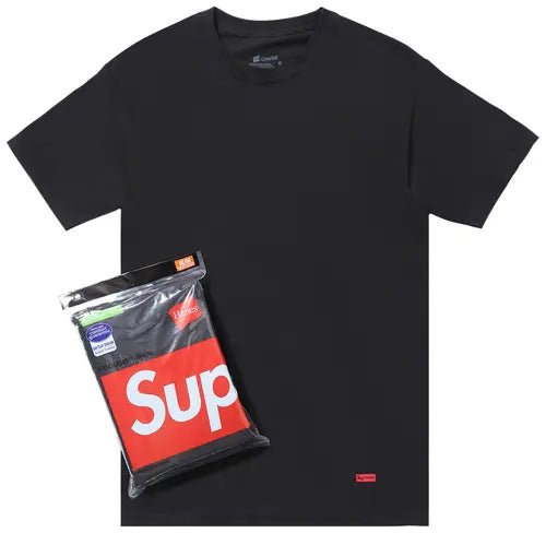 Supreme x Hanes Tagless Black T-shirt - Urban Utility