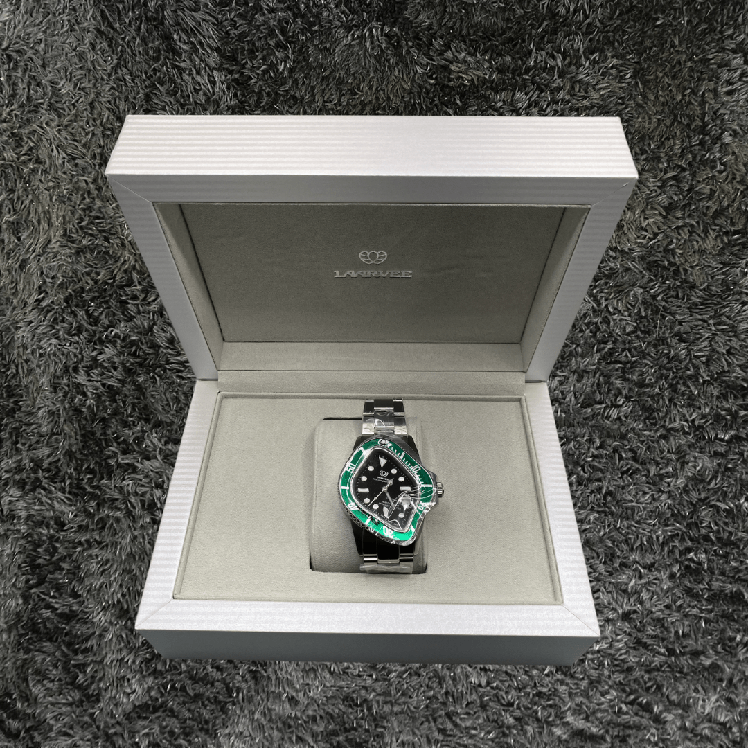 Laarvee Silver Green Bezel/Black Dial Watch - Urban Utility