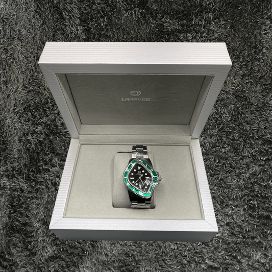 Laarvee Silver Green Bezel/Black Dial Watch - Urban Utility