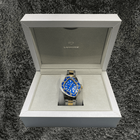 Laarvee Silver & Golden Blue Bezel/Blue Dial Watch - Urban Utility
