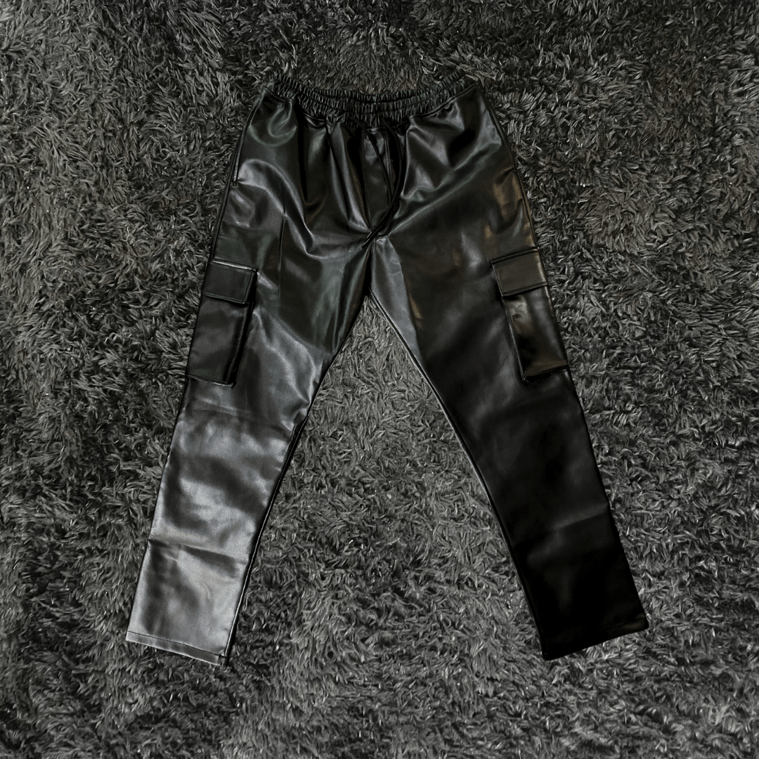 CrowStar Leather Cargo Black V2 Pants - Urban Utility