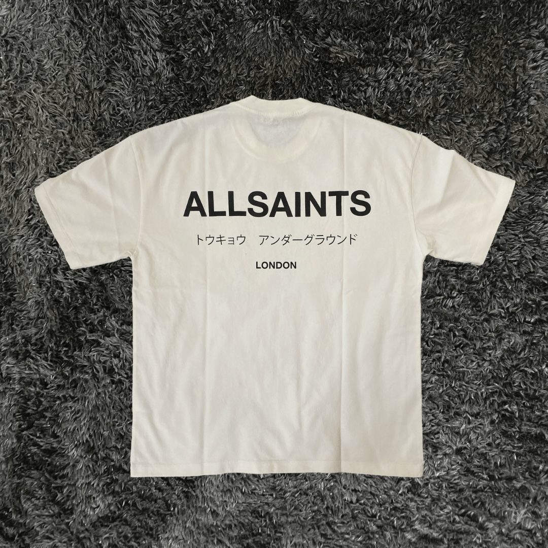 All Saints Underground Oversized Ashen White T-shirt - Urban Utility