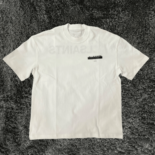 All Saints Redact SS Crew White T-shirt - Urban Utility
