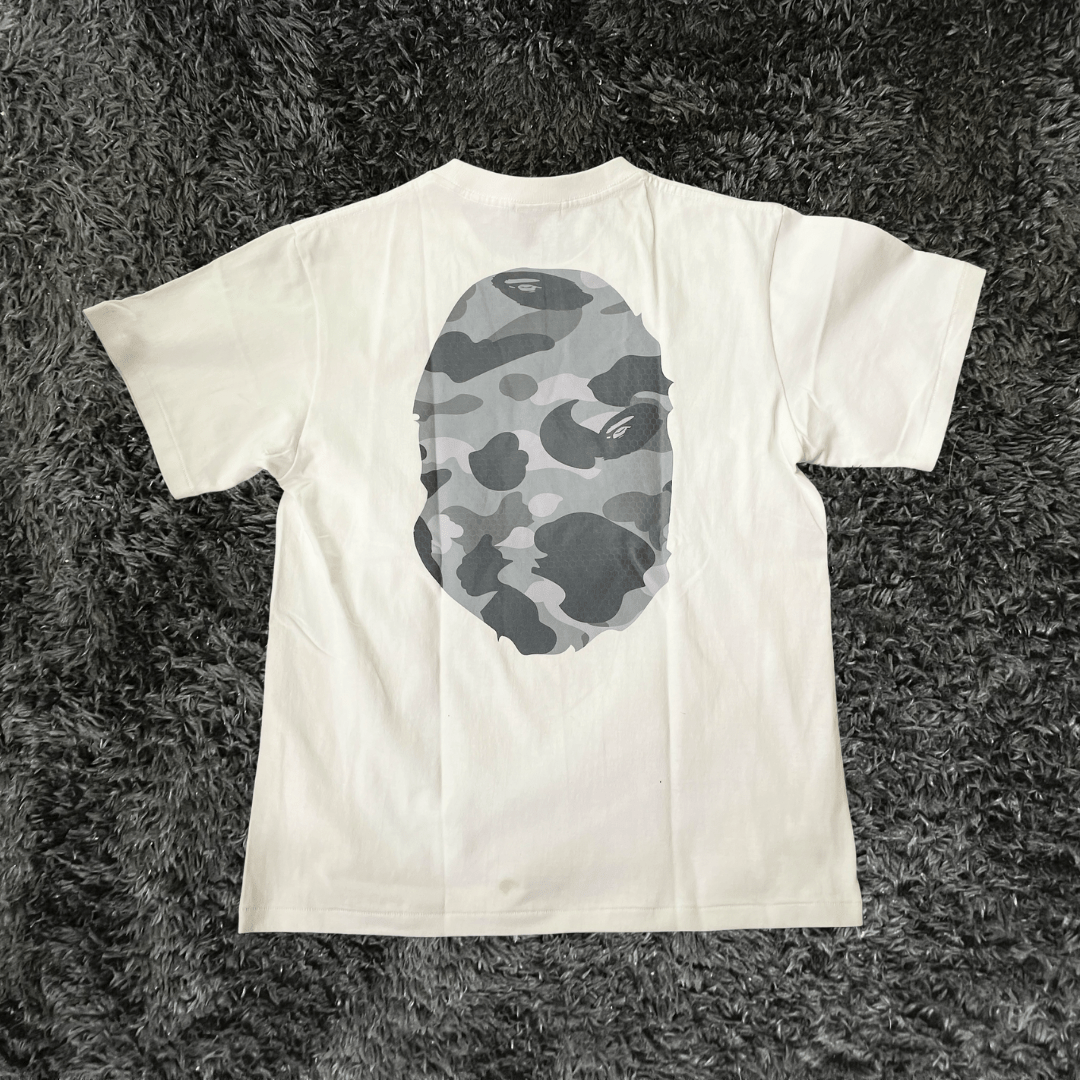 Bape Dot Camo Big Ape Head White Gray T-shirt - Urban Utility