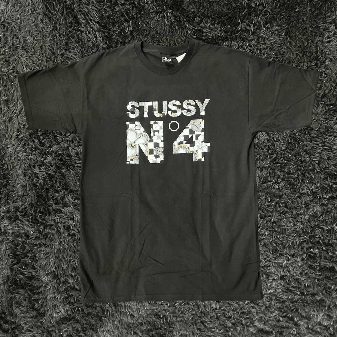 Stussy N4 Flower Black T-shirt - Urban Utility