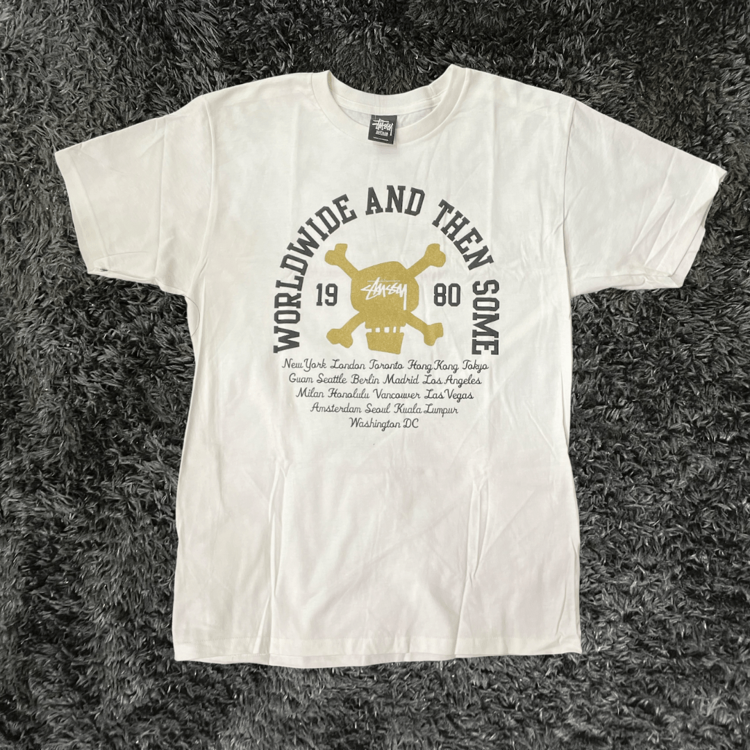 Stussy Worldwide And Then Some 1980 White T-shirt - Urban Utility