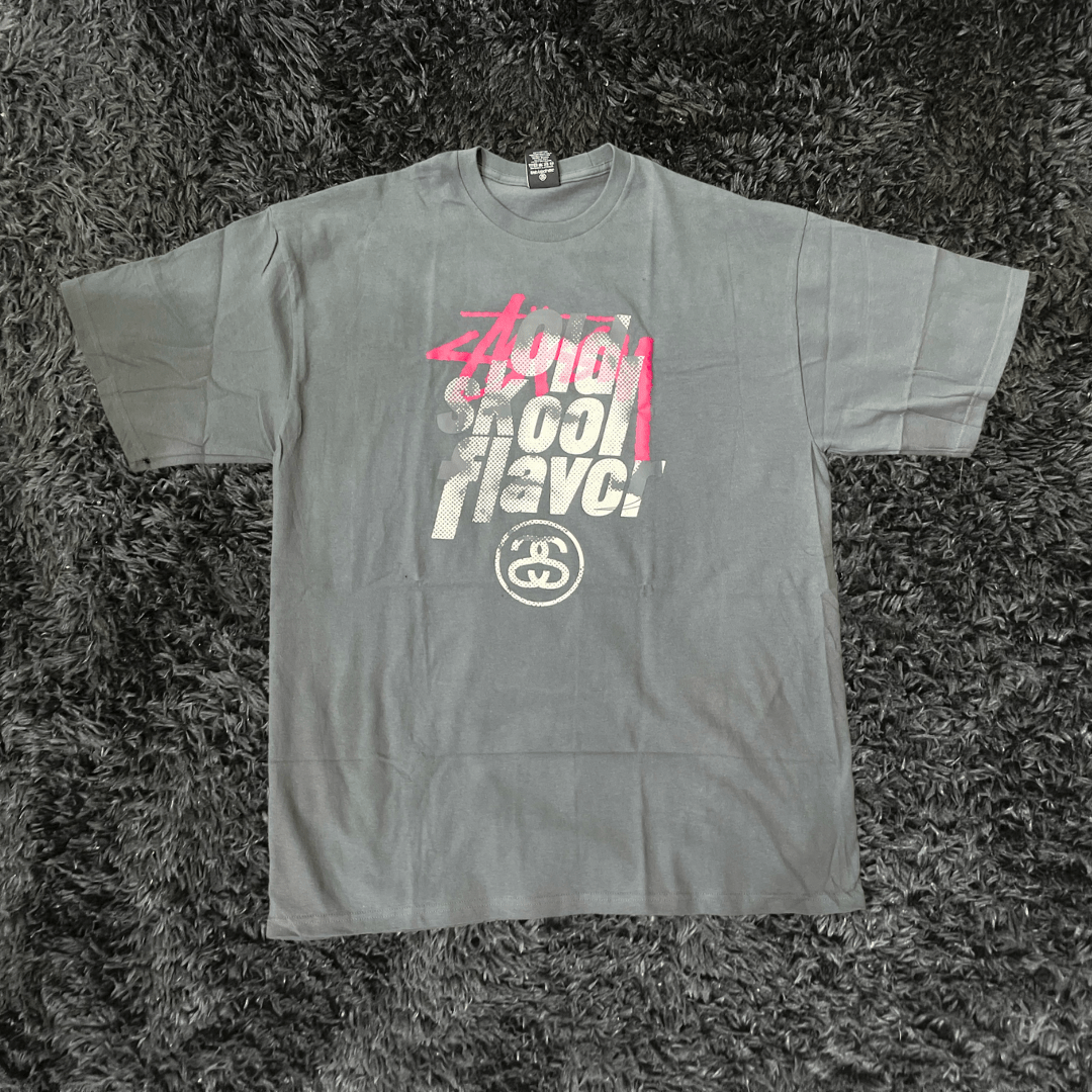 Stussy Old Skool Flavor Grey T shirt