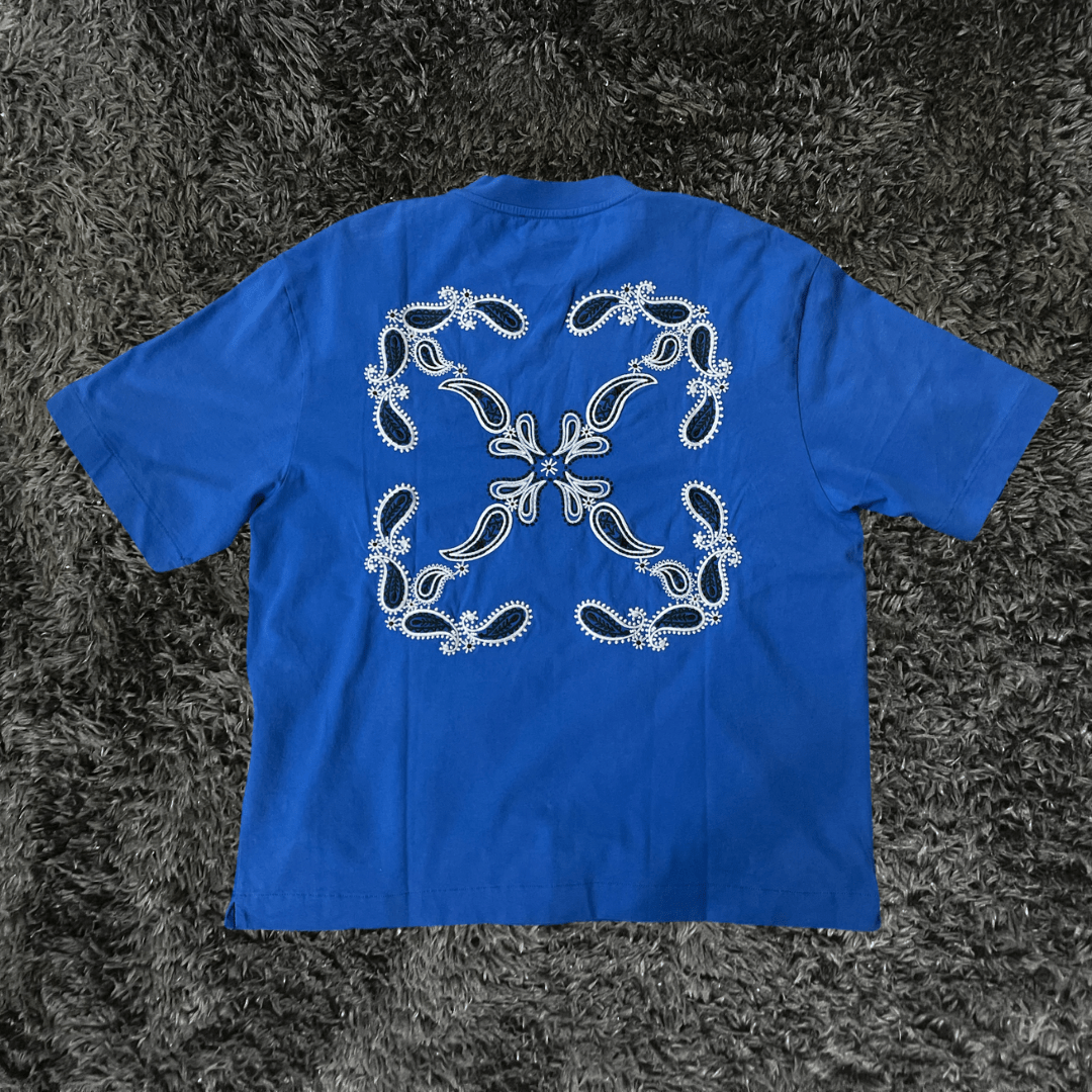 Off White Bandana Arrow Skate Nautical Blue T-shirt - Urban Utility