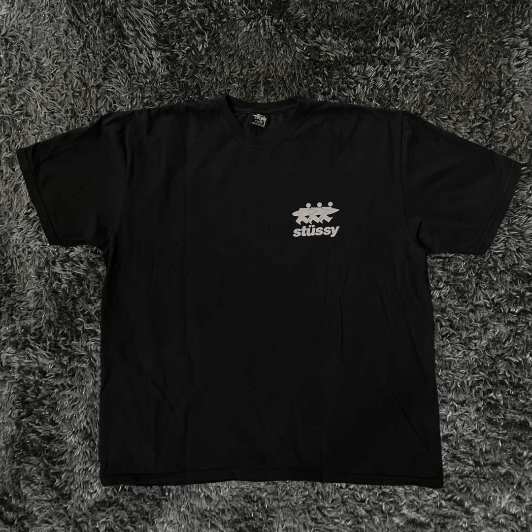Stussy Surfwalk Pig Dyed Black T-shirt - Urban Utility