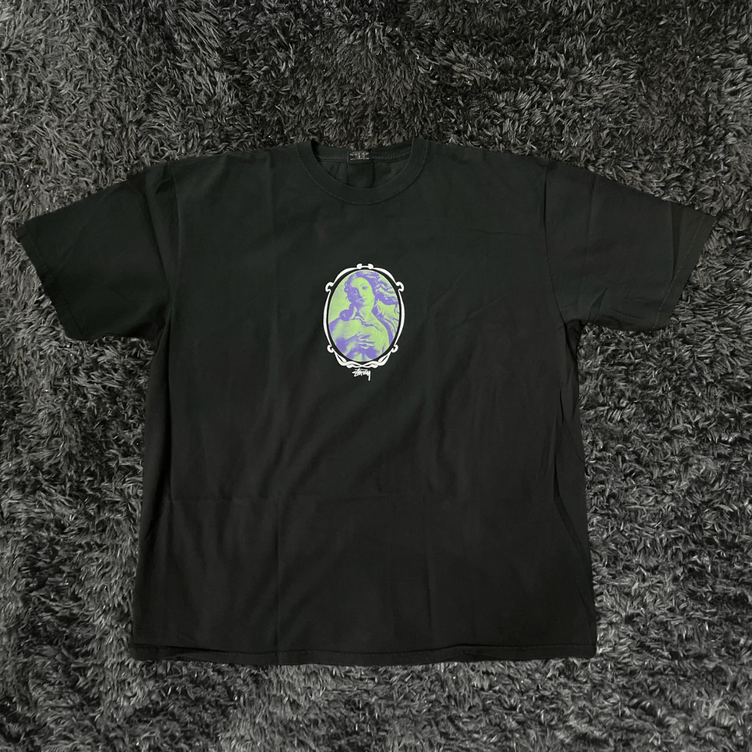 Stussy Venus Oval Pig Dyed Black T-shirt - Urban Utility