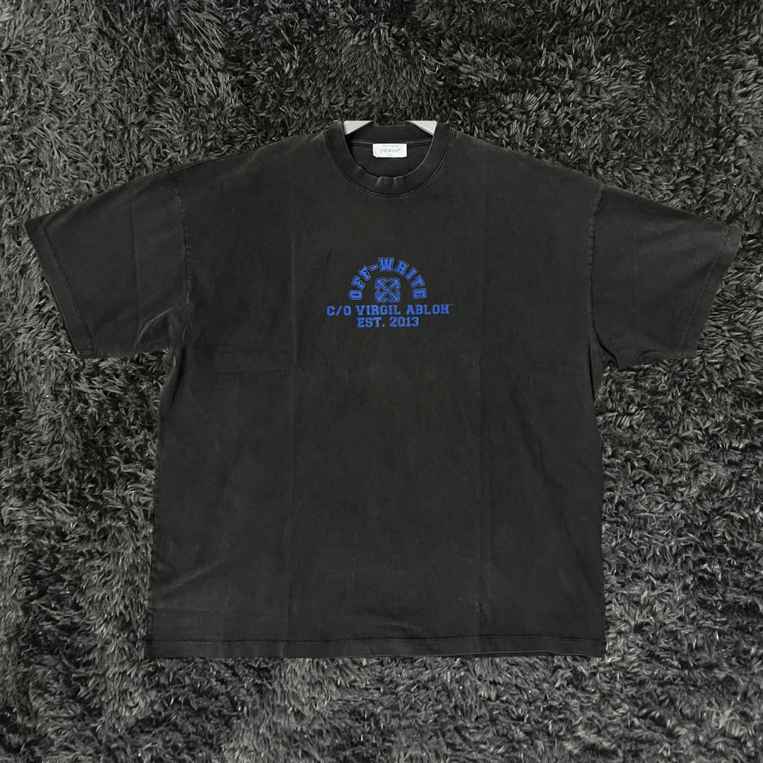 Off White Washed Est 13 Black Nautical T-shirt - Urban Utility