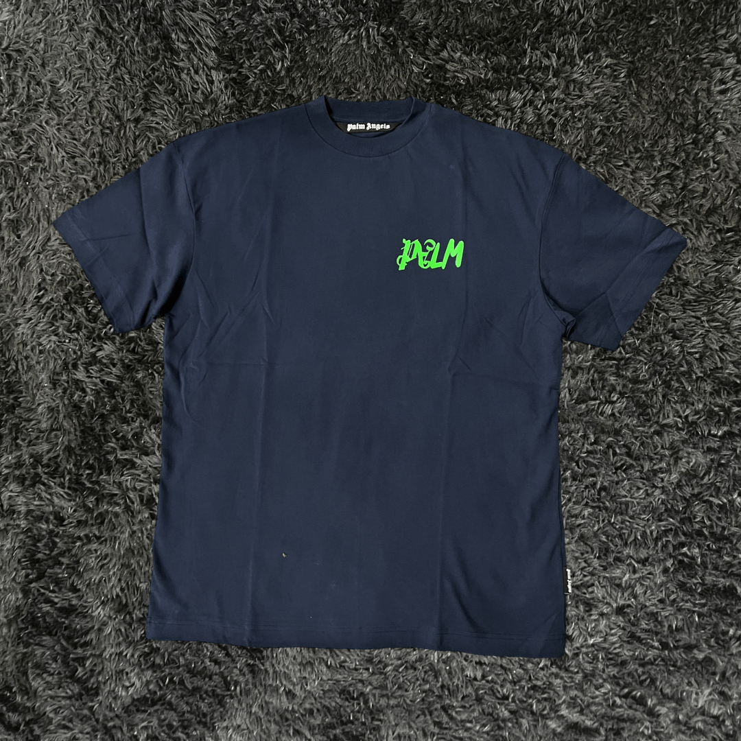 Palm Angels I am Lost Navy Blue T-shirt - Urban Utility