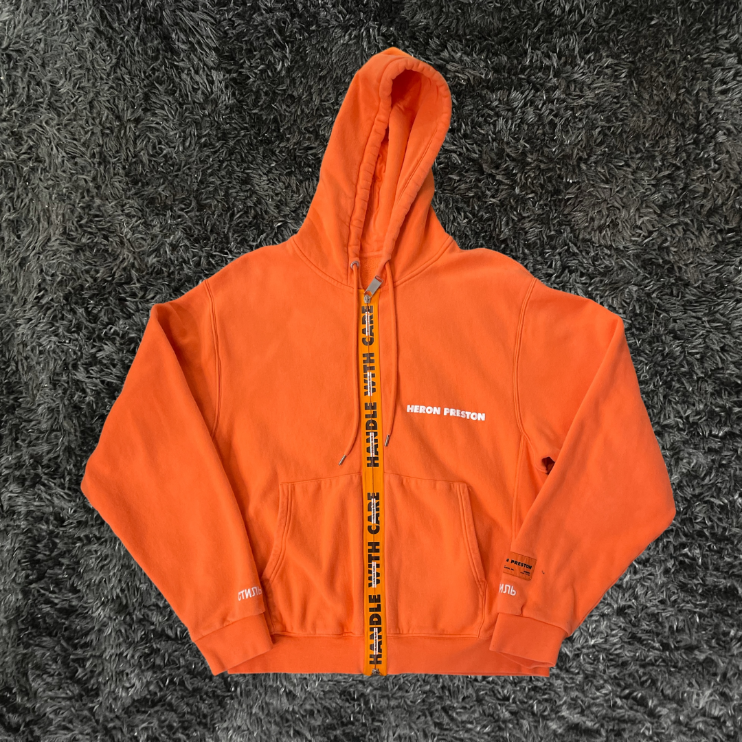 Heron Preston Handle Whit Care Orange Hoodie De Uso Urban Utility