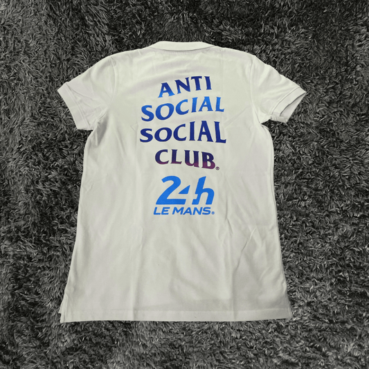 Anti Social Social Club 24 hours Of Le Mans Polo White T-shirt - Urban Utility