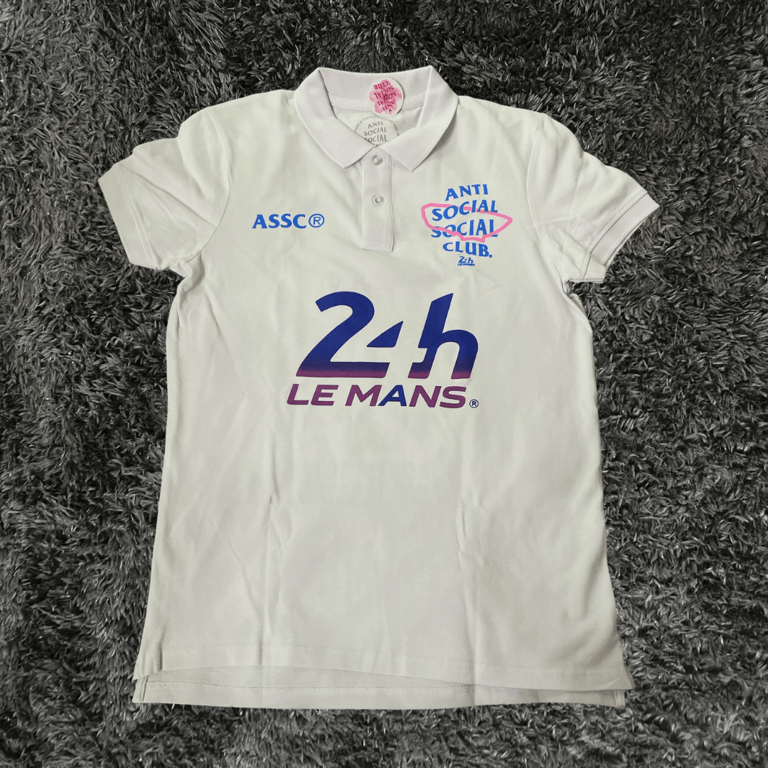Anti Social Social Club 24 hours Of Le Mans Polo White T-shirt - Urban Utility