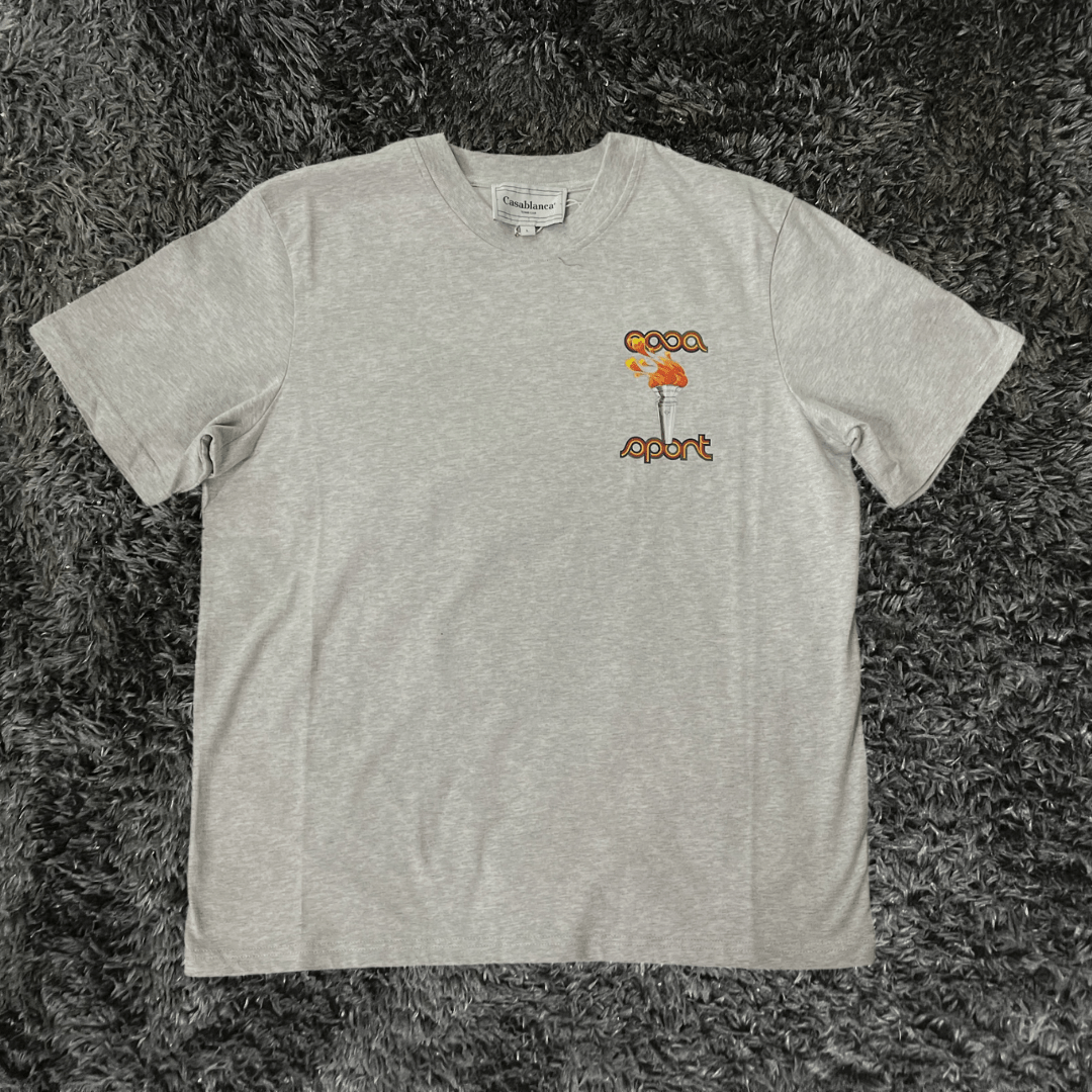 Casablanca La Flamme Du Sport Grey Marle T-Shirt - Urban Utility