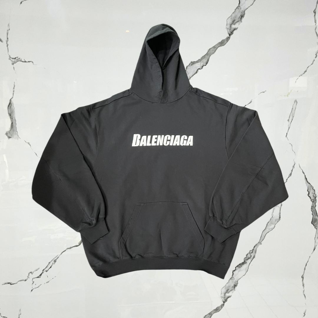 Balenciaga Black White Letters Hoodie