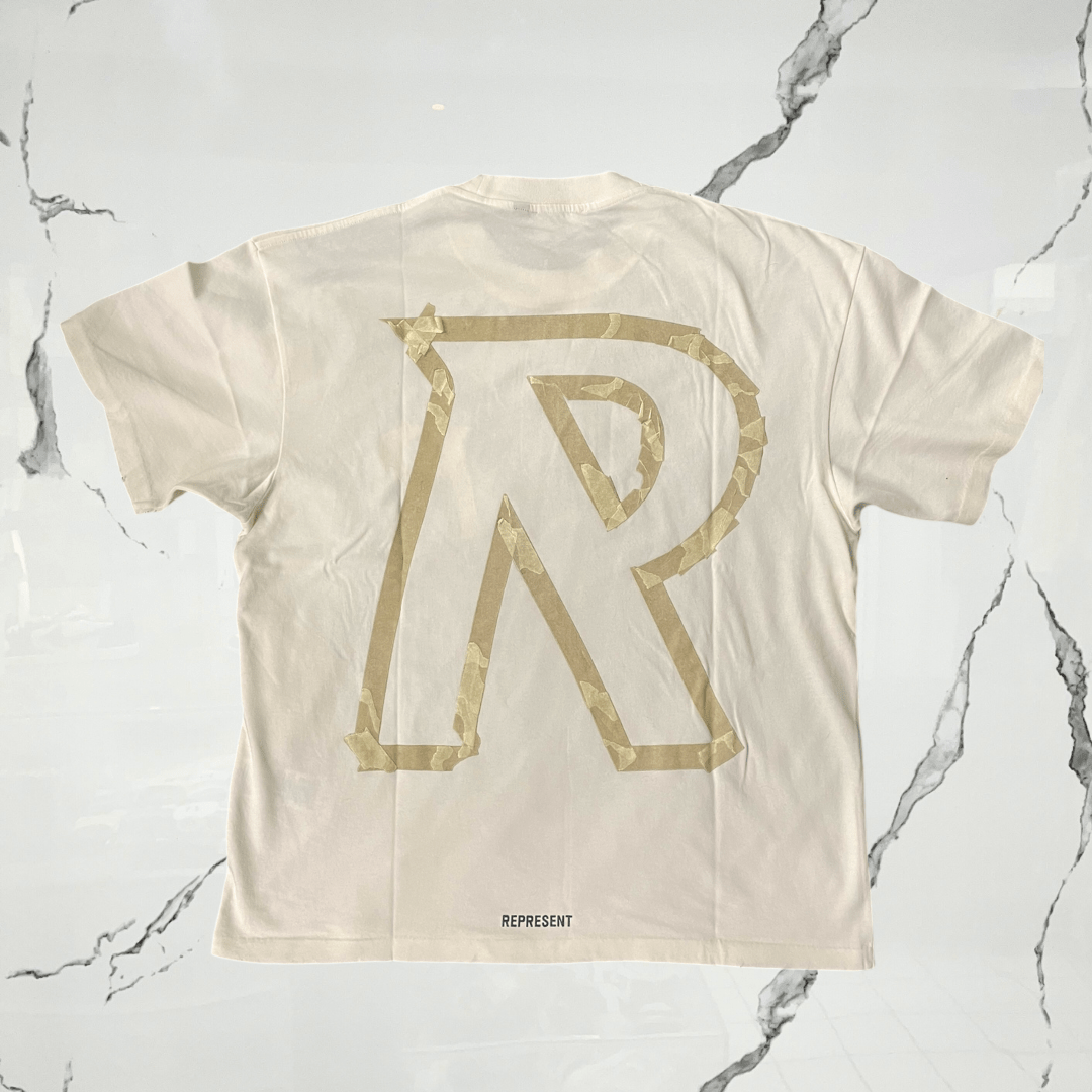 Represent Masking Tape Initial Flat WhiteT-shirt - Urban Utility
