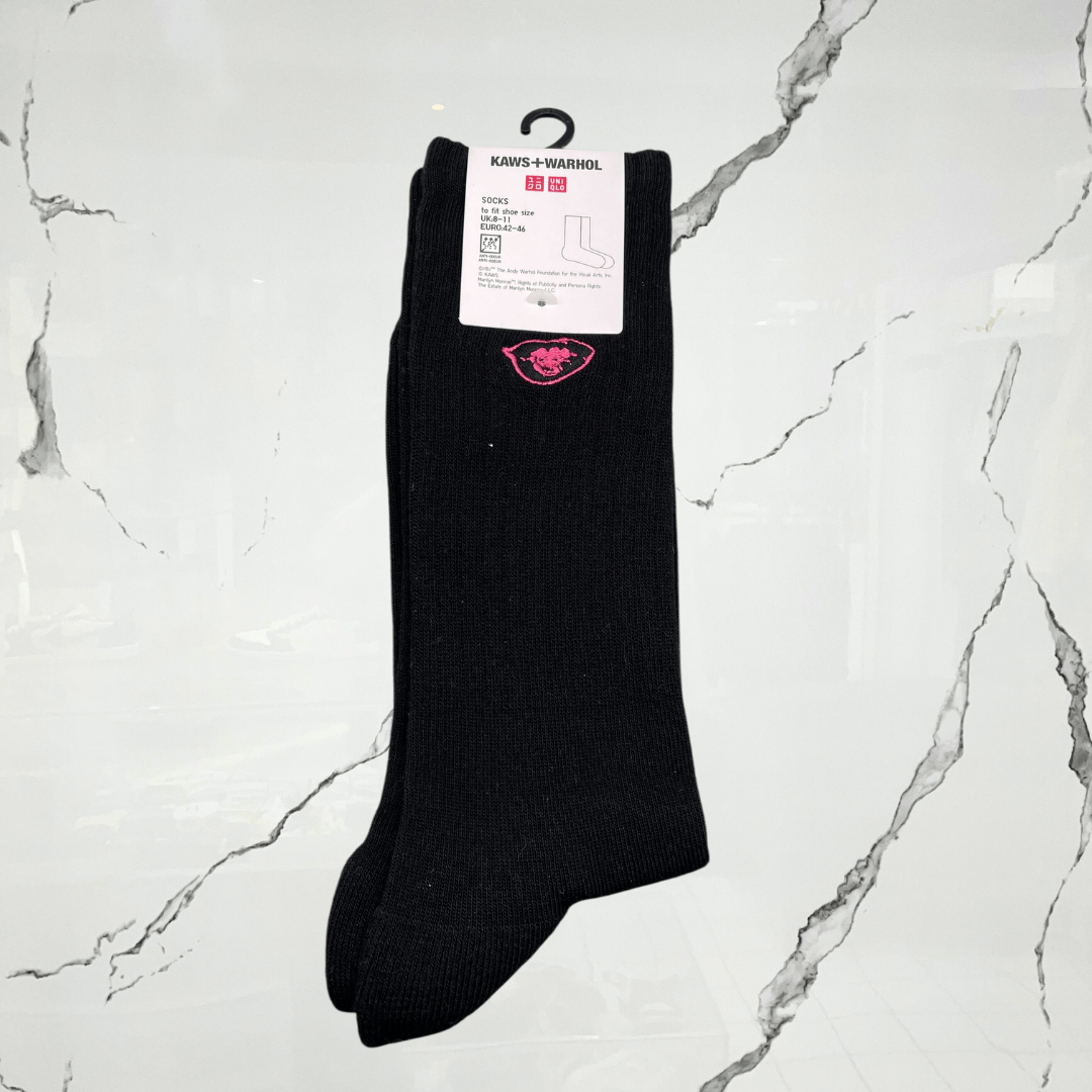 Kaws x Warhol Lips Black Socks - Urban Utility