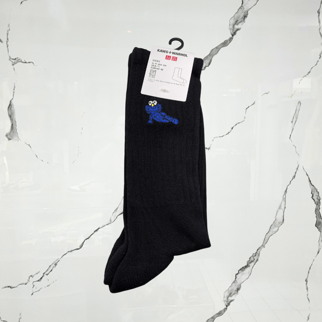 Kaws x Warhol Time Off Blue Black Socks - Urban Utility