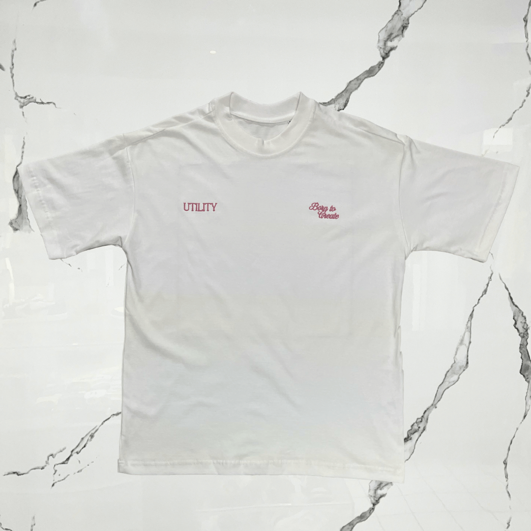 Urban Utility Born To Create Bandana White Brown Pink T-shirt - Urban Utility