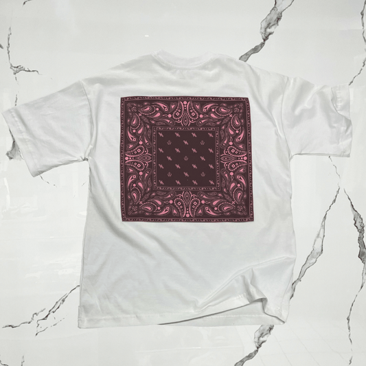Urban Utility Born To Create Bandana White Brown Pink T-shirt - Urban Utility