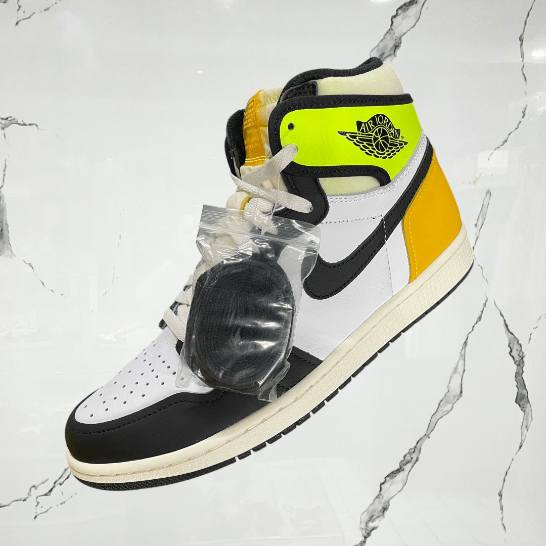 Jordan 1 Retro High White Black Volt University Gold - Urban Utility
