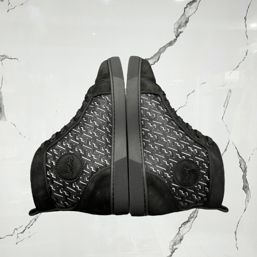 Christian Lou Boutin Orlato Flat Suede Black White (De Uso) - Urban Utility