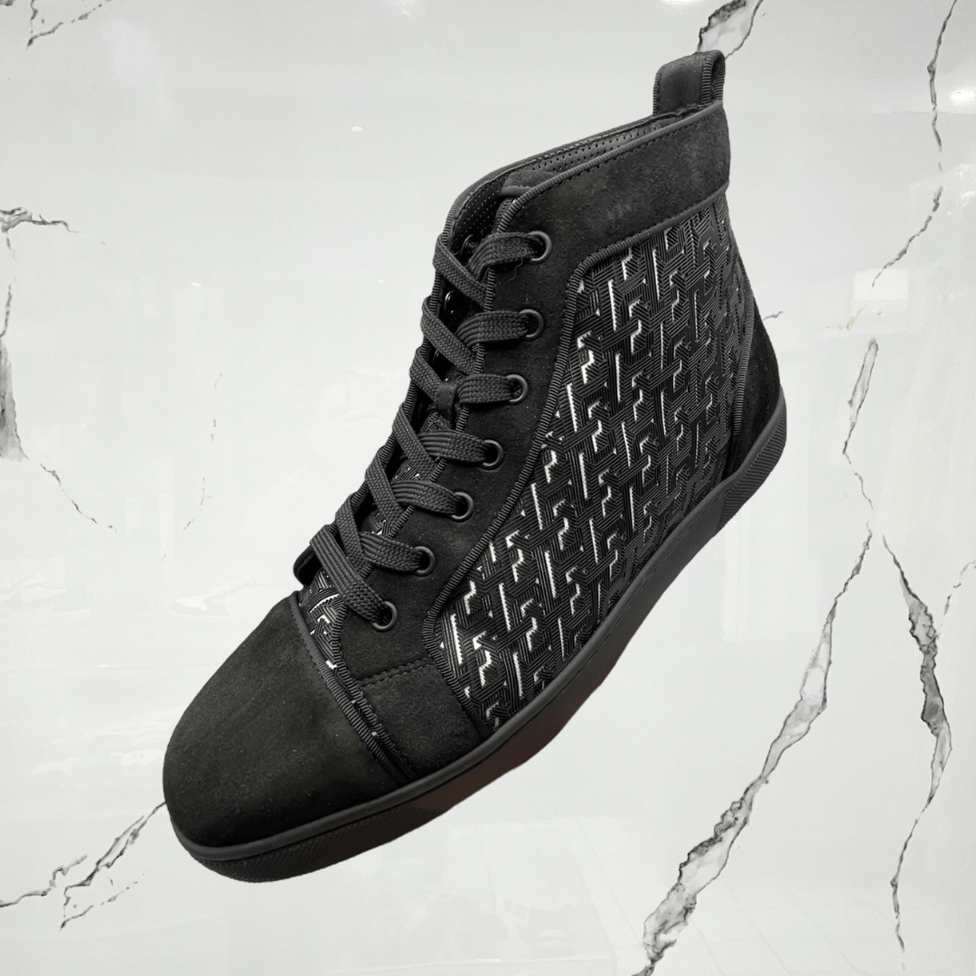 Christian Lou Boutin Orlato Flat Suede Black White (De Uso) - Urban Utility