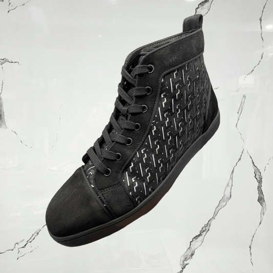 Christian Lou Boutin Orlato Flat Suede Black White (De Uso) - Urban Utility