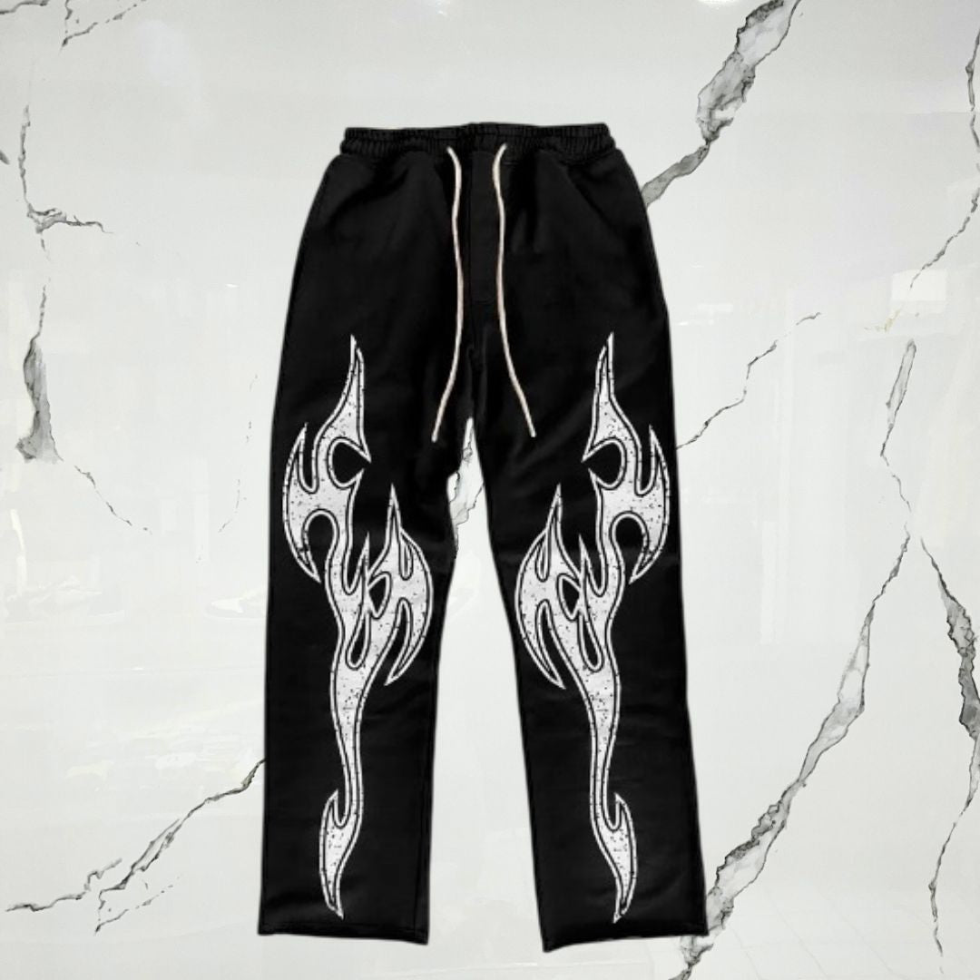 CrowStar Big Flames Flared Pants