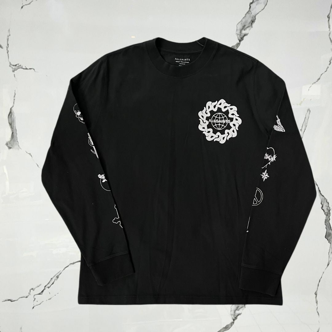 All Saints Orbital Washed Black Long Sleeve - Urban Utility
