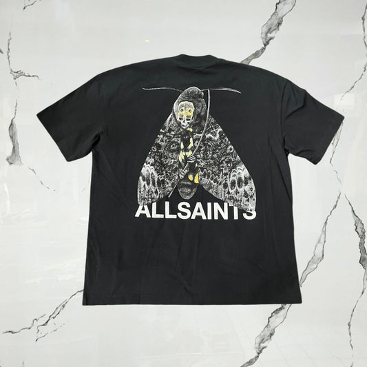 All Saints Chrysalypse Crew SS Washed Black T-shirt - Urban Utility