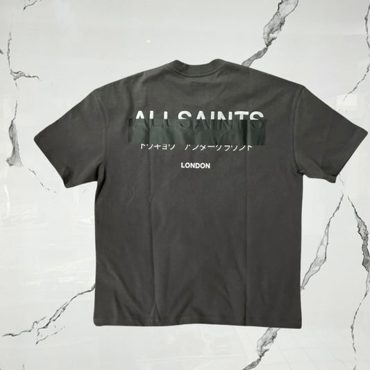 All Saints Redact SS Crew Washed Black T-shirt - Urban Utility