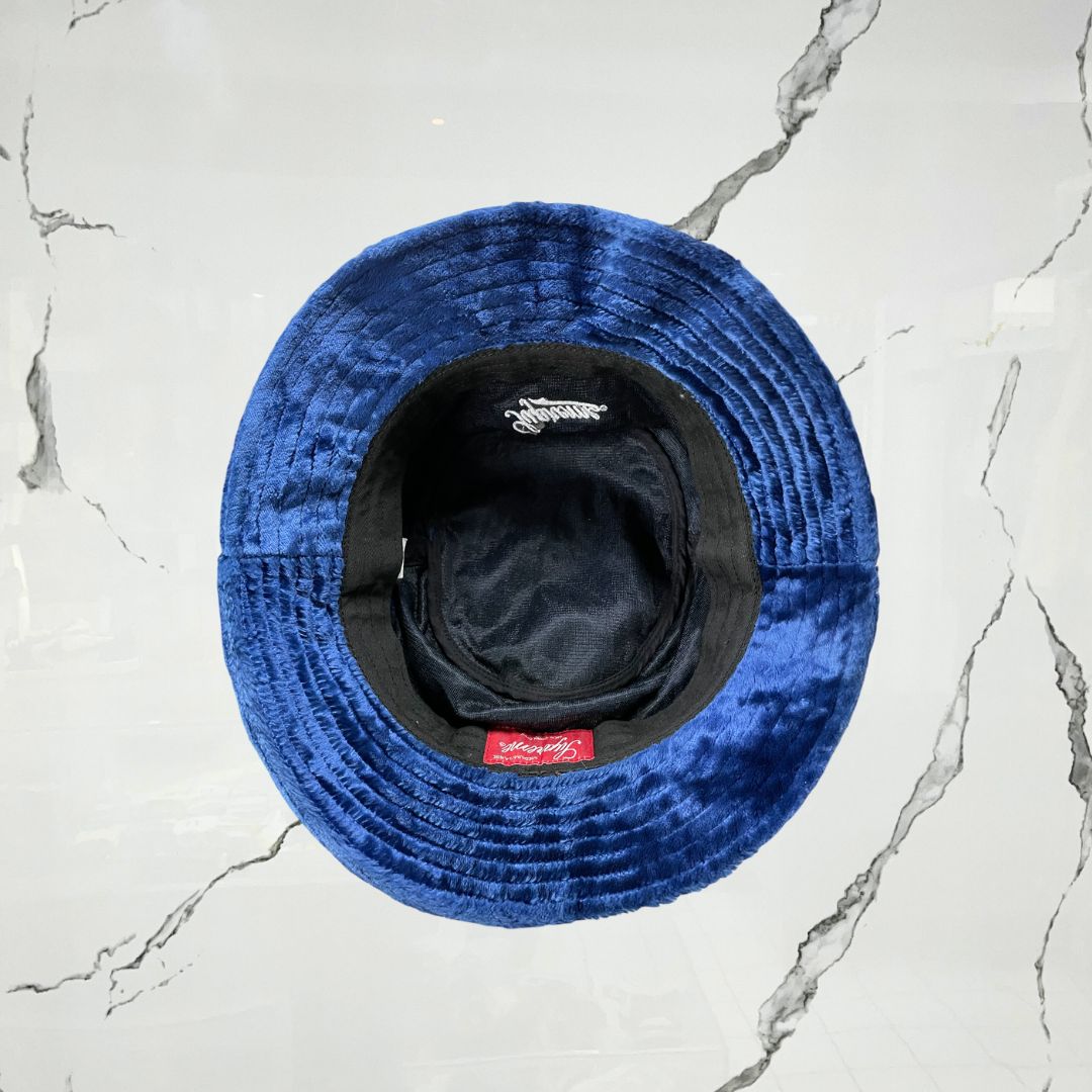 Supreme Crushed Velvet Blue Bucket Hat - Urban Utility