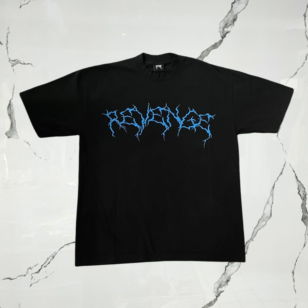 Revenge Gradient Lightning Black Blue Heartbreak T-shirt