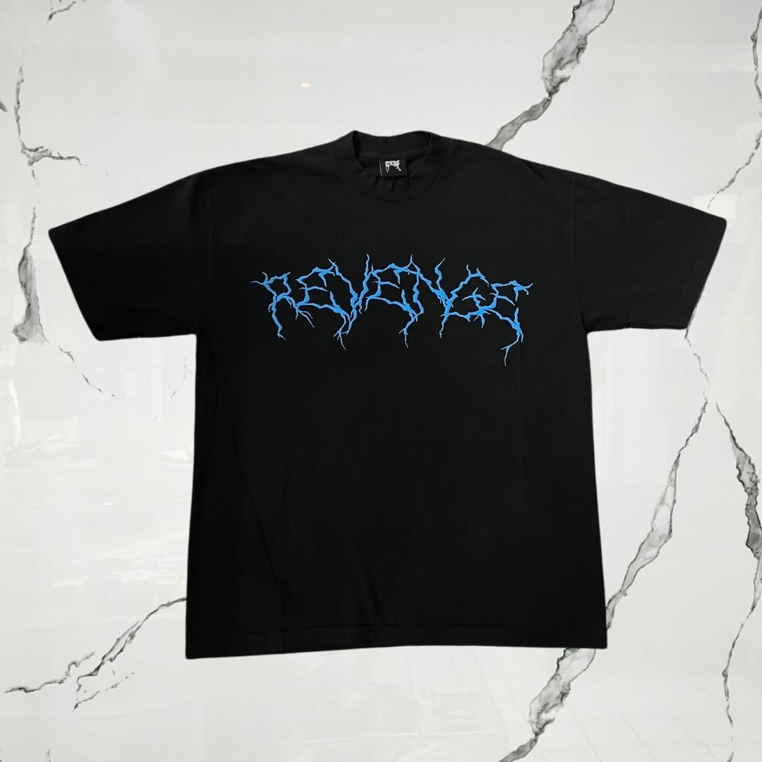 Revenge Gradient Lightning Black Blue Heartbreak T-shirt - Urban Utility