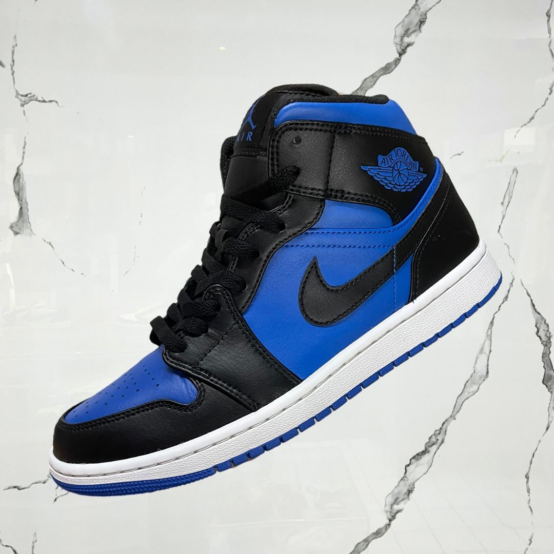 Jordan 1 Mid Black Royal Blue (De Uso)