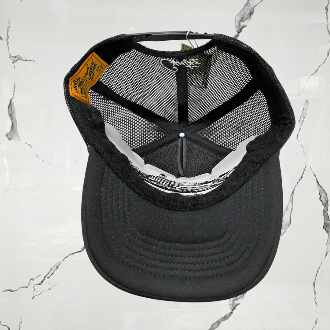 Corteiz 5 Stars Alcatraz Trucker Black Cap - Urban Utility