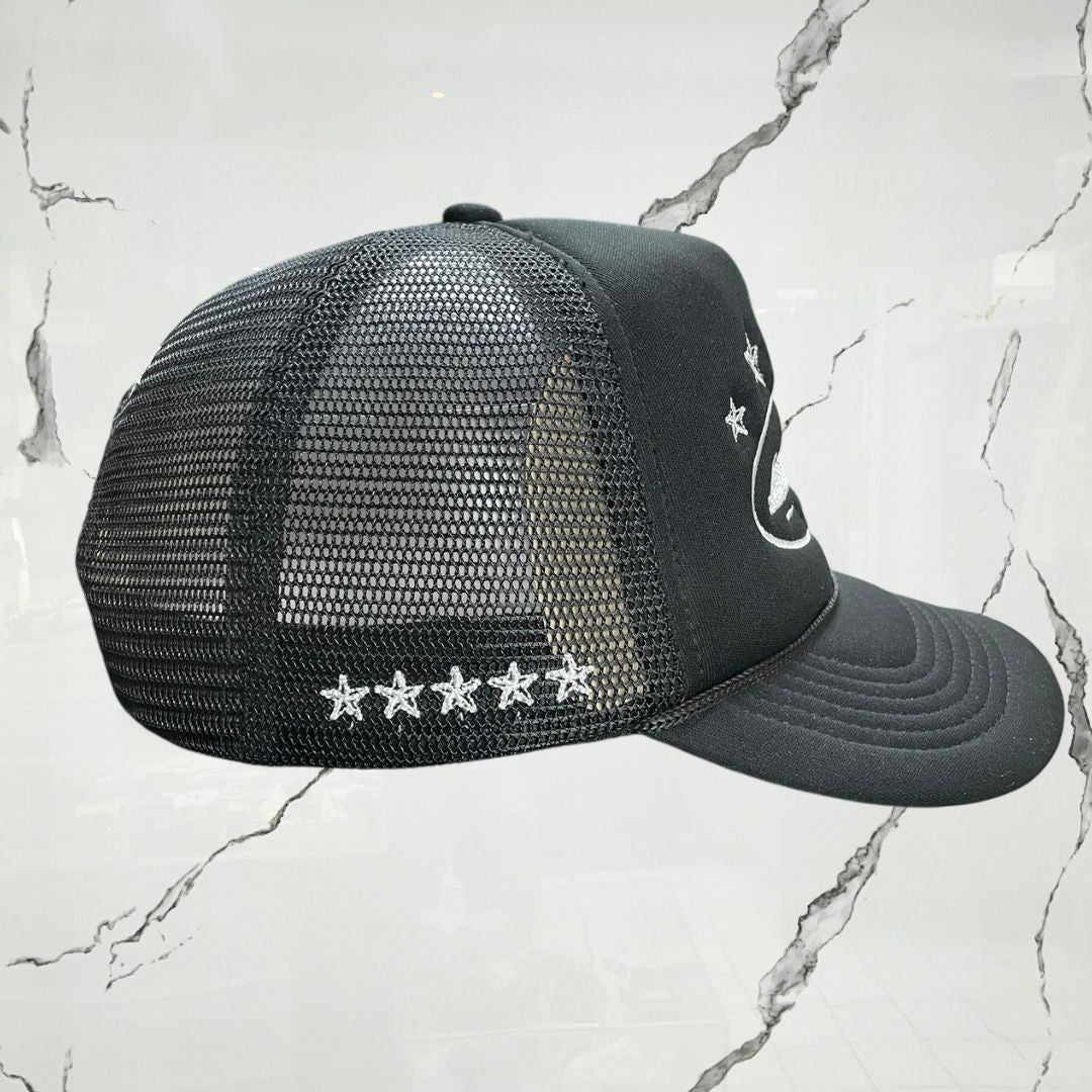 Corteiz 5 Stars Alcatraz Trucker Black Cap - Urban Utility