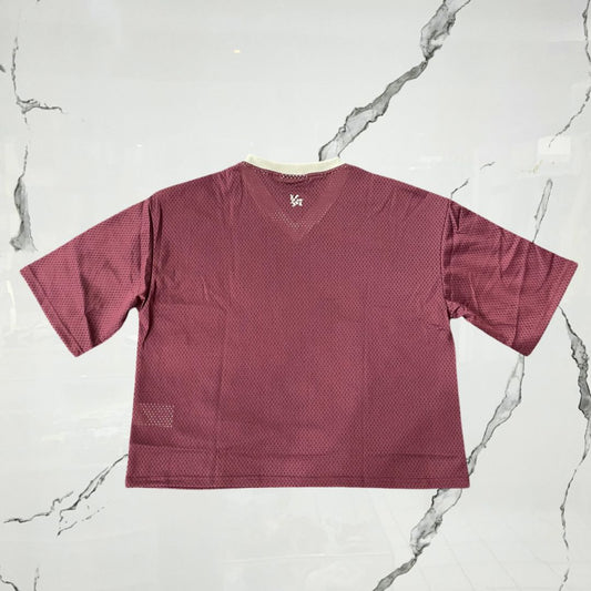 YoungLA Varsity Football Cropped Burgundy Jersey - Urban Utility