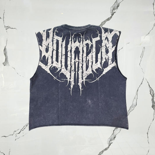 YoungLA Anarchy Cropped Tanks Deep Navy Wash Tank Top - Urban Utility
