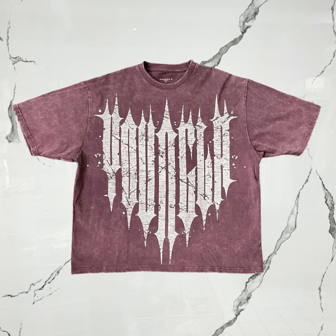 YoungLA Revenge Tees Burgundy Wash T-shirt - Urban Utility