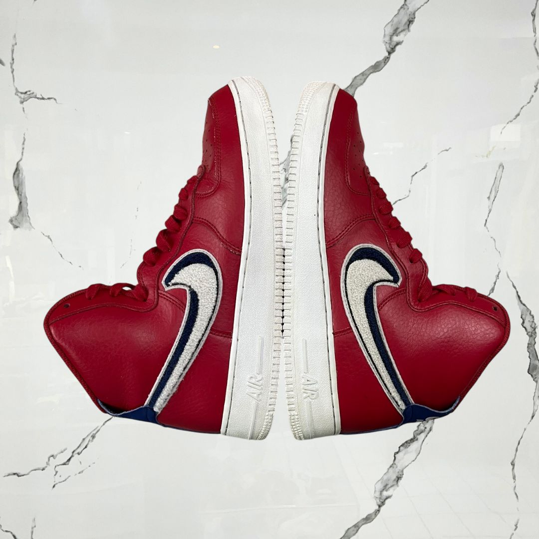 Air Force 1 High 3D Chenille Swoosh Red White Blue (De Uso) - Urban Utility
