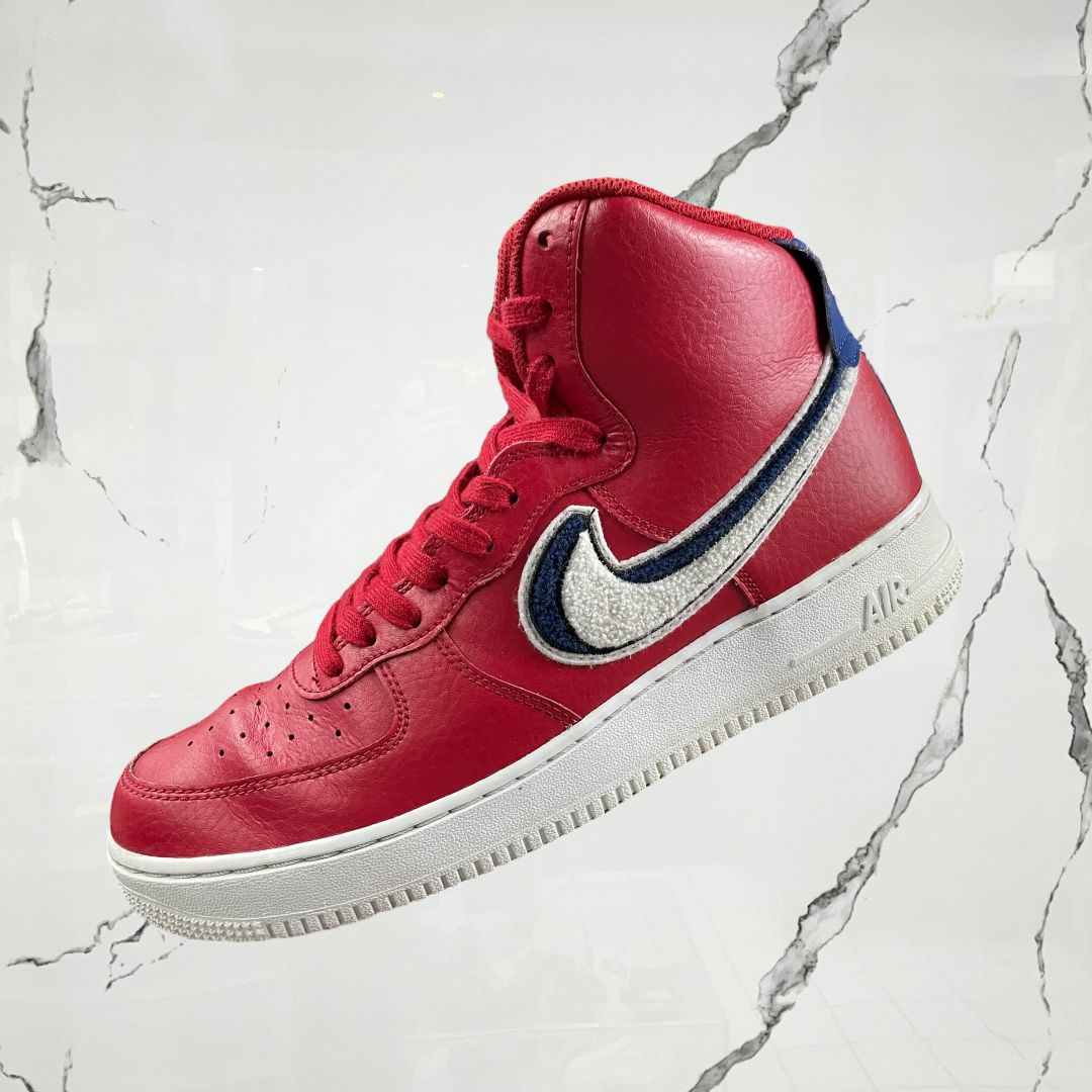 Air Force 1 High 3D Chenille Swoosh Red White Blue (De Uso) - Urban Utility