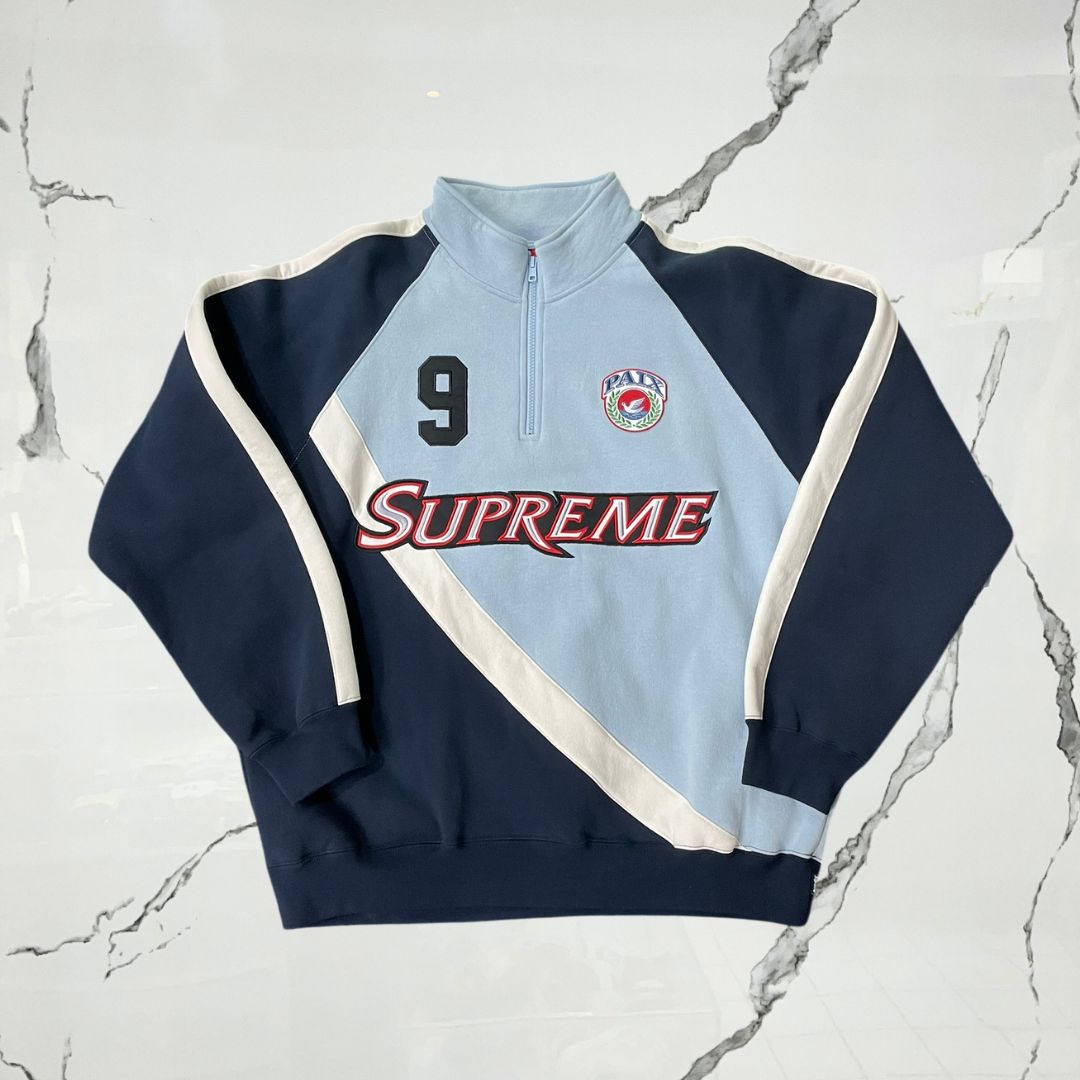 Supreme Equipé Half Zip Sweatshirt Light Blue - Urban Utility
