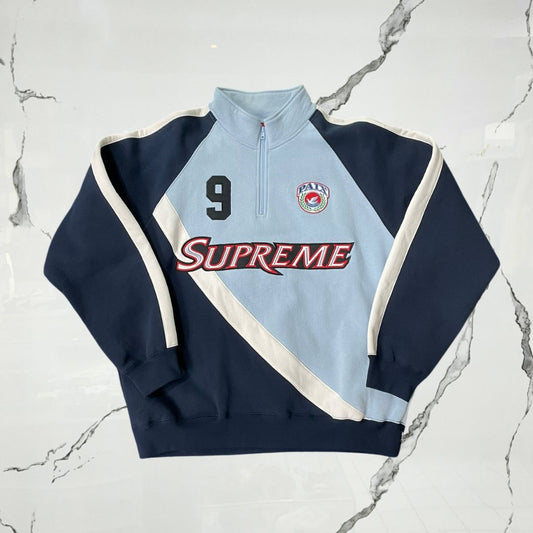 Supreme Equipé Half Zip Sweatshirt Light Blue - Urban Utility