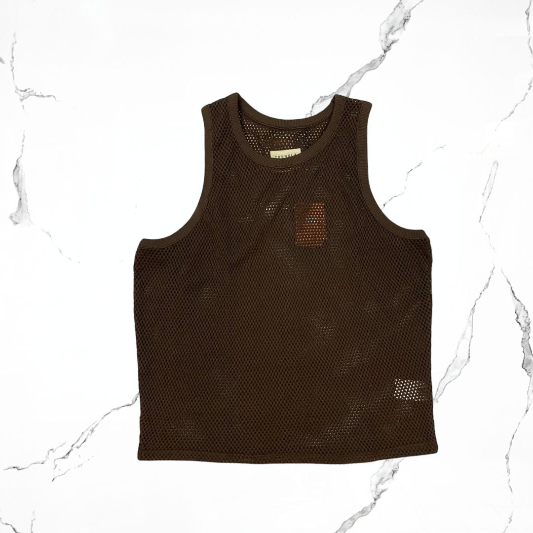YoungLA Cotton Mesh Brown Tank - Urban Utility