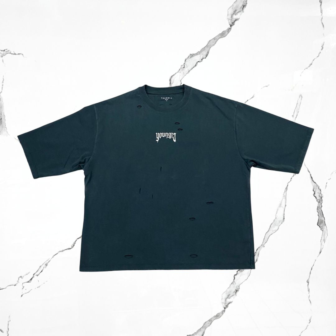 YoungLA Distressed Teal T-shirt - Urban Utility